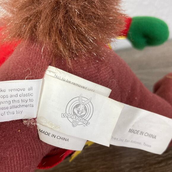 Vintage 1997 Looney Tunes Taz‎ Santa Plush Doll Christmas Decor Warner Bros 7 in - Picture 3 of 13